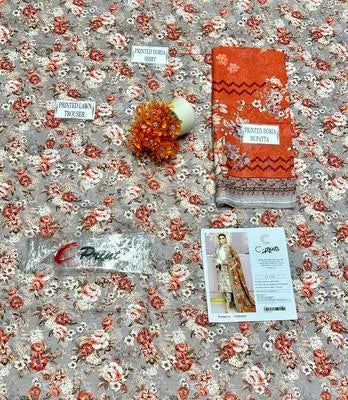 3 Pcs Women's Unstitched Printed Suit