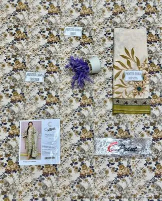 3 Pcs Women's Unstitched Printed Suit