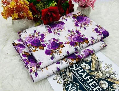 2 Pcs Women's Unstitched Printed Suit