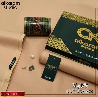 Men’s Unstitched Cotton Plain Suit