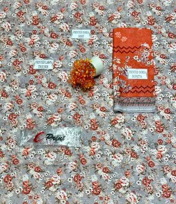 3 Pcs Women's Unstitched Printed Suit