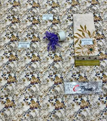 3 Pcs Women's Unstitched Printed Suit